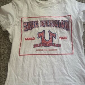 True Religion Kids White Tee with Red & Blue Graphic